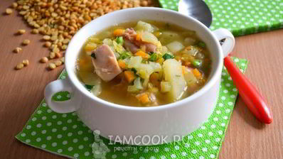 гороховый суп с копченым окорочком