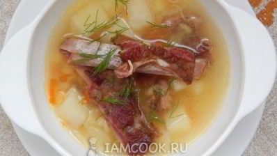 гороховый суп с копчеными свиными ребрами