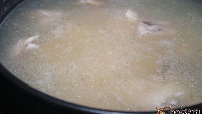 гороховый суп с курицей и луком пореем