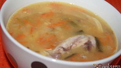 гороховый суп с курицей и луком пореем