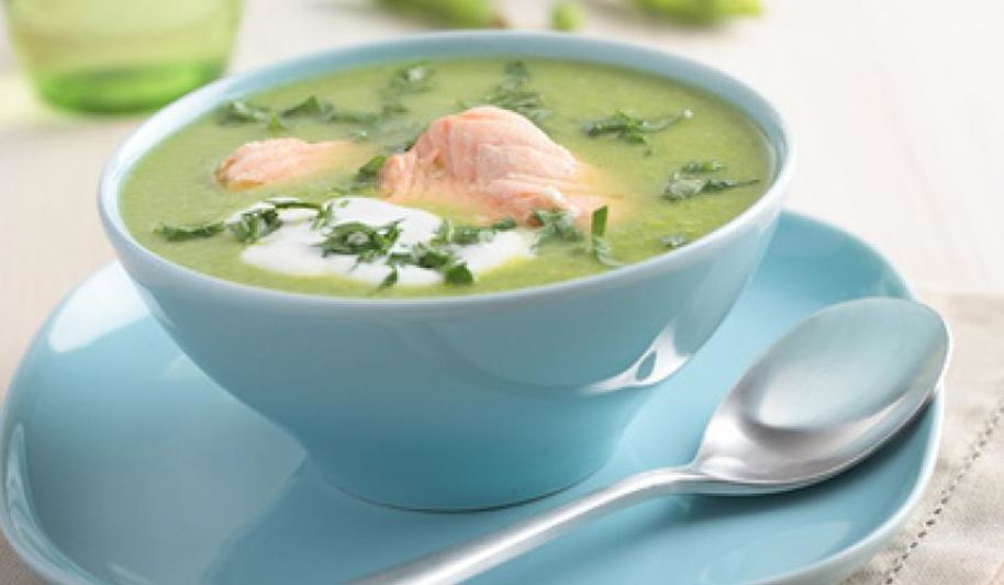 Рецепт горохового супа с лососем