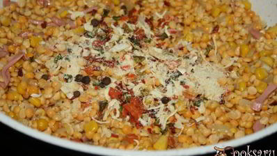 гороховый суп с сосисками и сладкой кукурузой