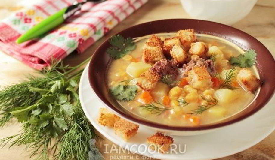 Рецепт горохового супа с тушенкой в мультиварке