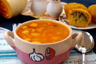Гороховый суп с тыквой