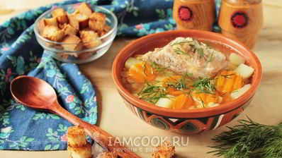 гороховый суп с запеченными ребрышками