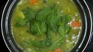 мятно-гороховый крем-суп