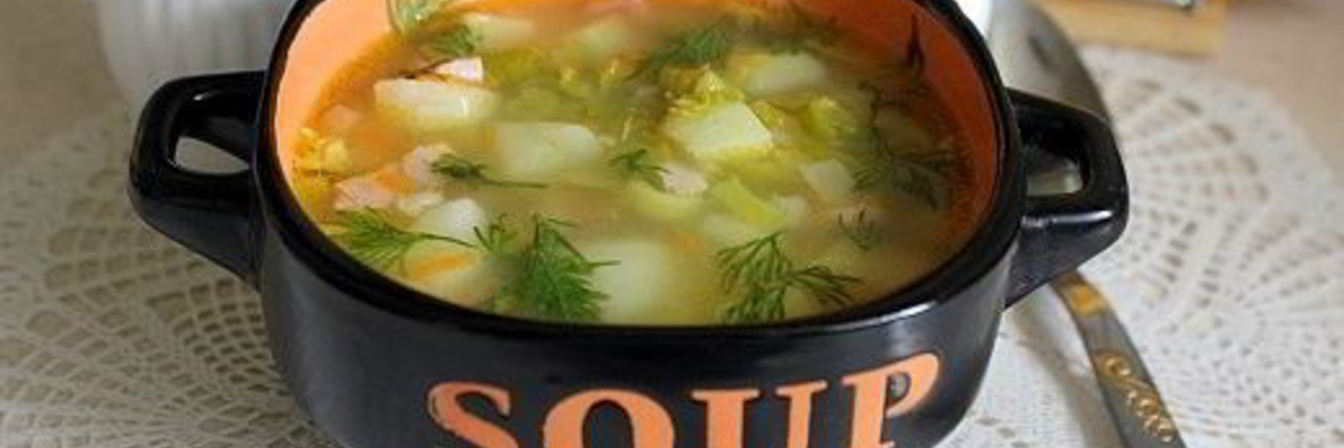 Суп из зеленого гороха с копченостями