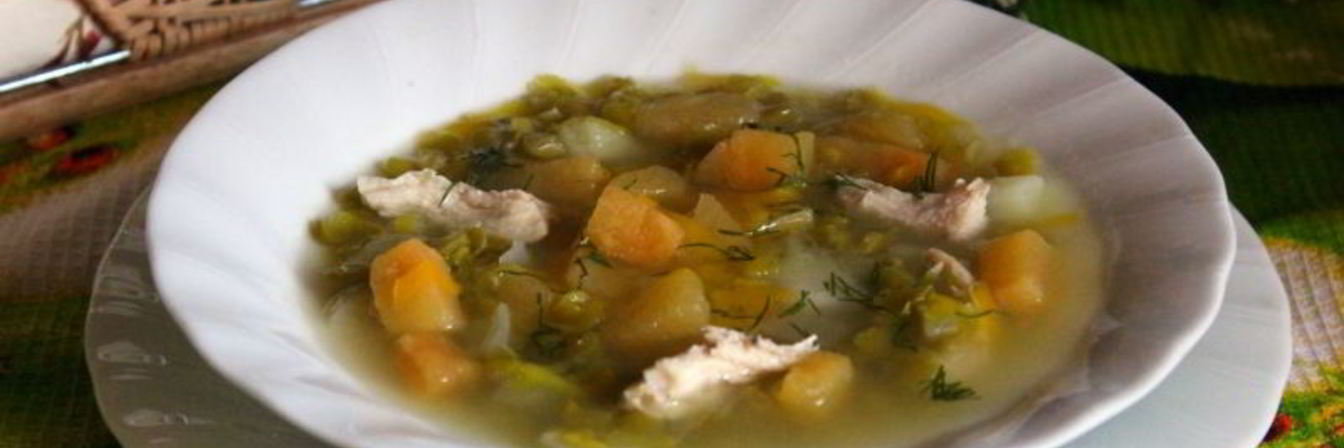 Суп из зеленого гороха с репой