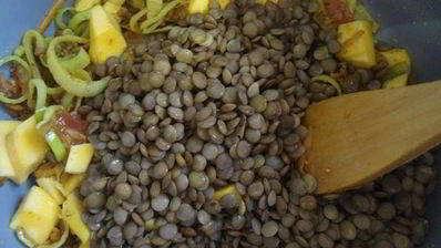 карри-суп с чечевицей и тыквой