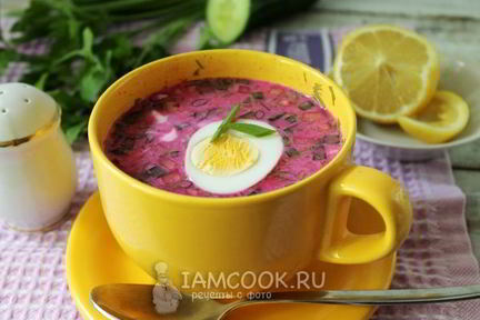 Холодник со свеклой на кипяченой воде