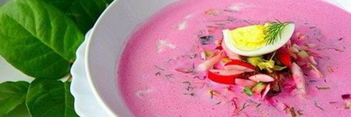 Холодный летний суп со свеклой на кефире