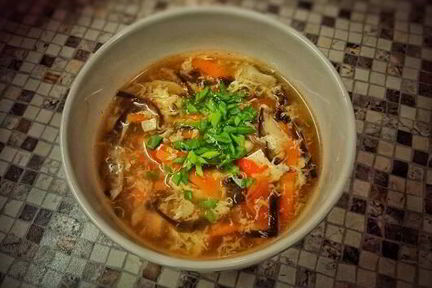 Китайский кисло-острый суп с тофу