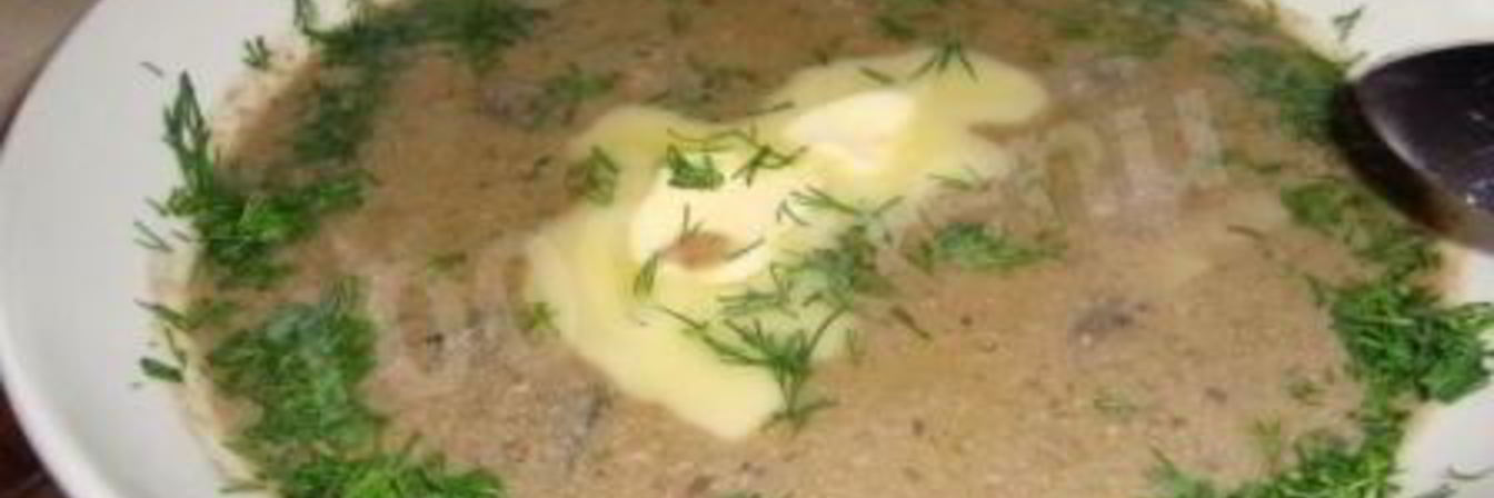 Крем суп из куриной печени и грибов