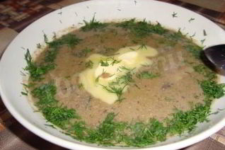 Крем суп из куриной печени и грибов