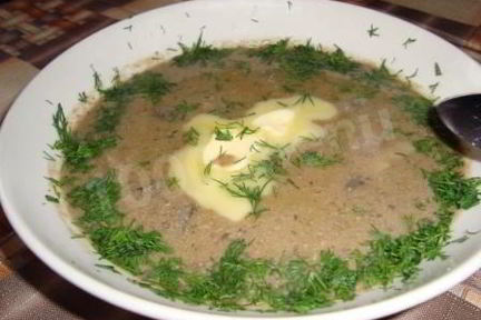 Крем суп из куриной печени и грибов