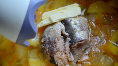 крем-суп с рыбными консервами