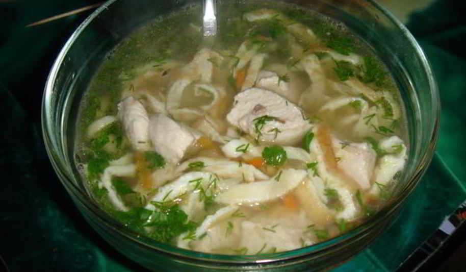 Рецепт куриного супа с фледле