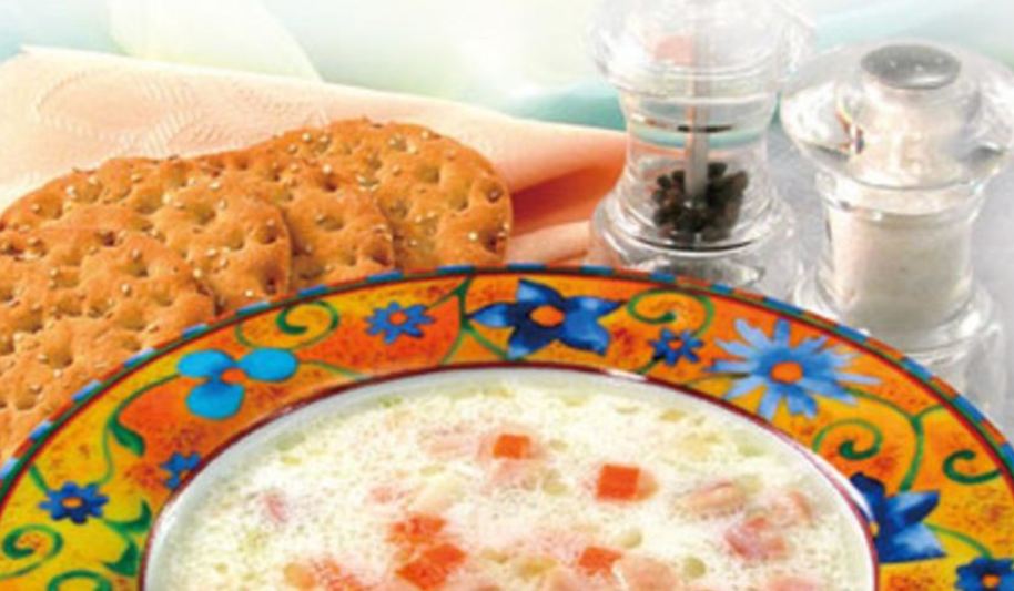 Рецепт молочного супа с копченостями