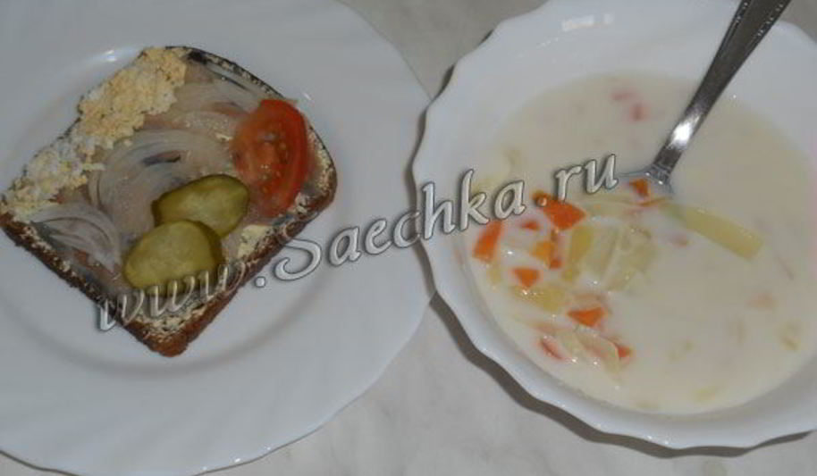 Рецепт молочного супа с овощами