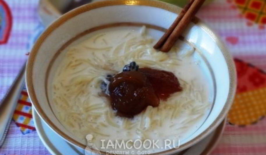 Рецепт молочного супа с вермишелью