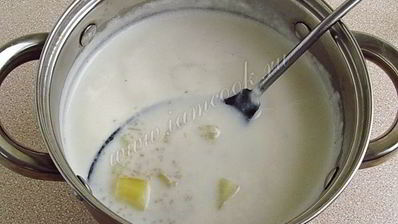 суп молочный из ячневой крупы по-латышски