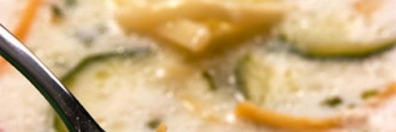 Суп молочный с овощами и вермишелью