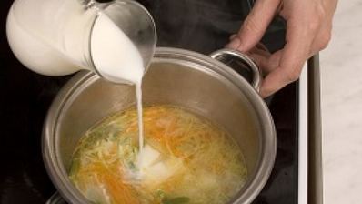суп молочный с овощами