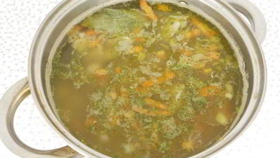 мясной суп с гречкой