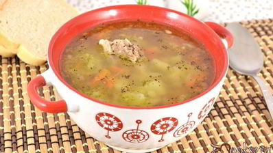 мясной суп с гречкой