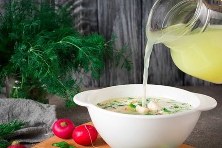 Деревенская окрошка на сыворотке