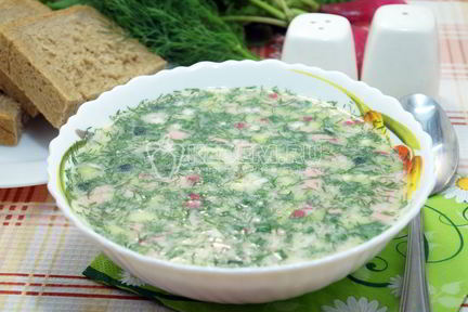 Окрошка классическая с колбасой