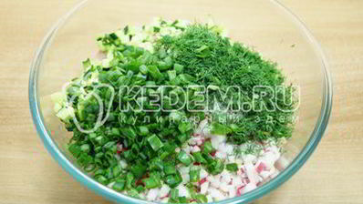 окрошка классическая с колбасой