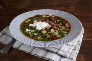 Окрошка мясная на квасе