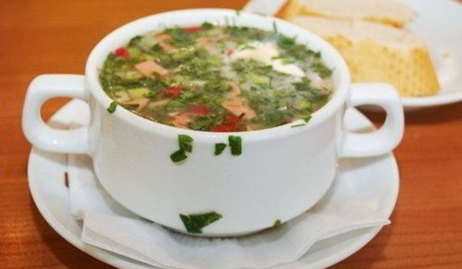 Рецепт окрошки мясной с окороком и языком