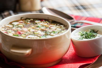 Окрошка на имбирном квасе