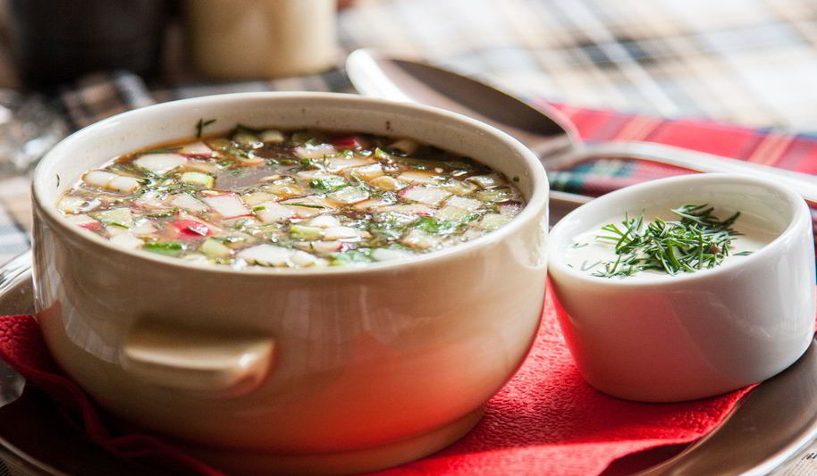 Рецепт окрошки на имбирном квасе