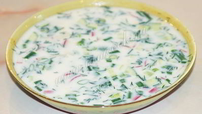 окрошка на кефире без колбасы