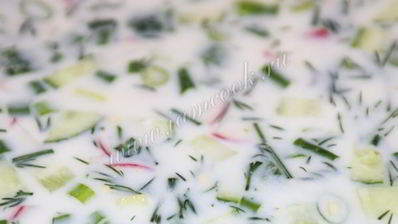 окрошка на кефире без колбасы