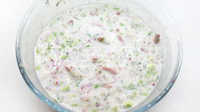 окрошка на кефире и минералке