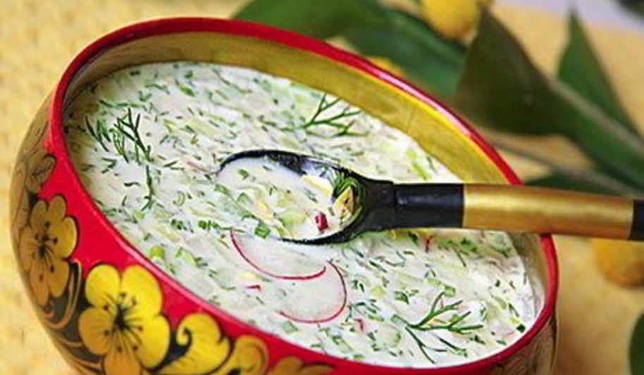 Рецепт окрошки на кефире с редисом