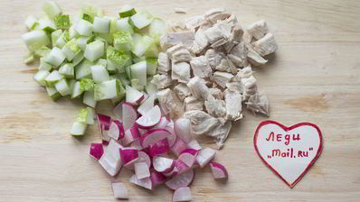 окрошка на кефире с жареной картошкой