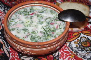 Окрошка на мацони и айране