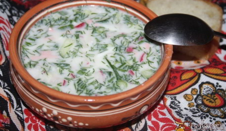 Рецепт окрошки на мацони и айране