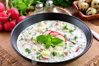 Окрошка на минералке с майонезом