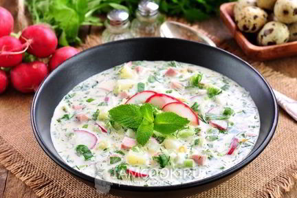 Окрошка на минералке с майонезом