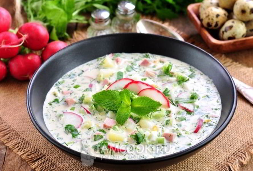 Окрошка на минералке с майонезом