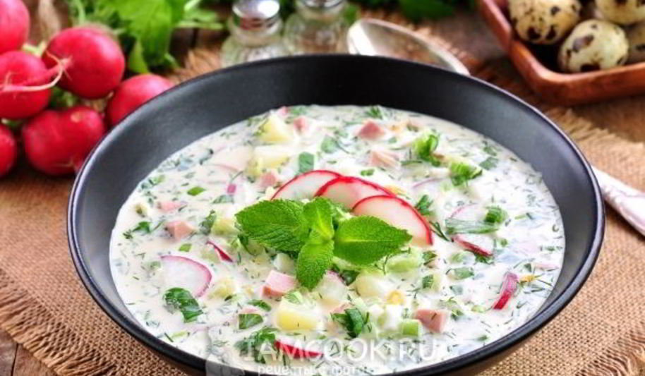 Рецепт окрошки на минералке с майонезом