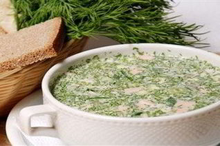 Окрошка на минеральной воде с кефиром