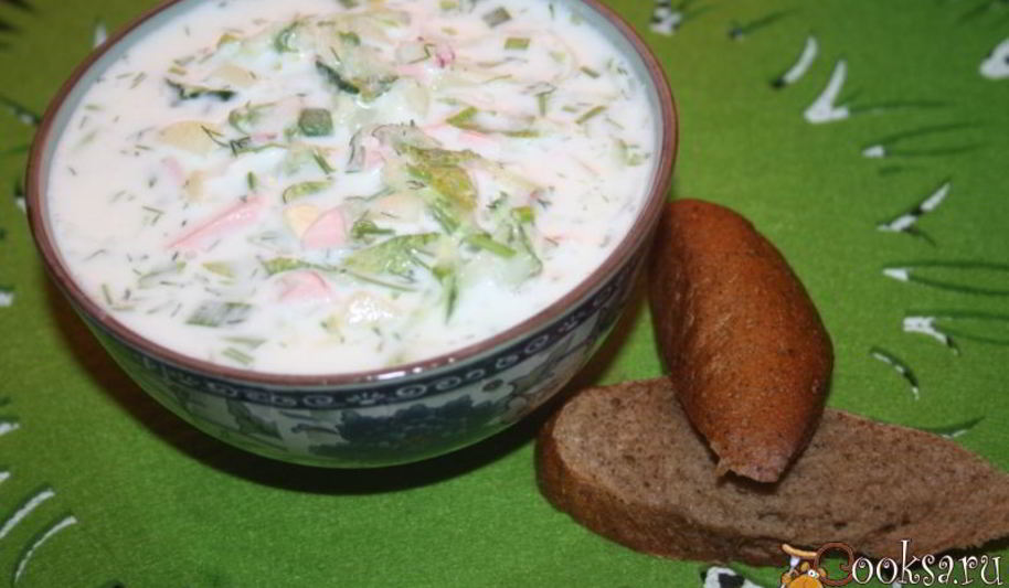 Рецепт окрошки на сметане и айране