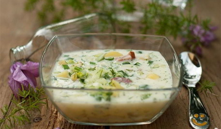 Рецепт окрошки на сметане